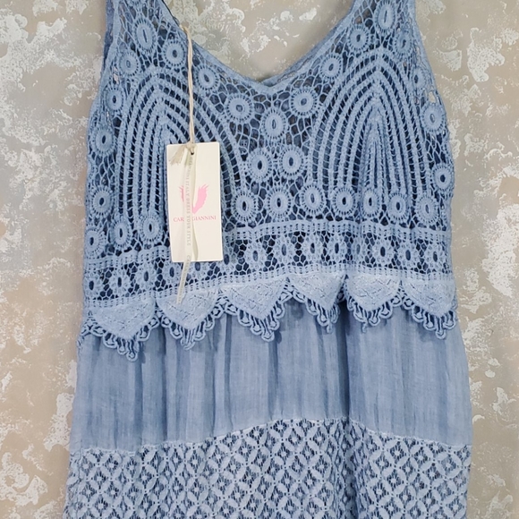 carla giannini Dresses Nwt Italian Carla Giannini Light Blue Lace